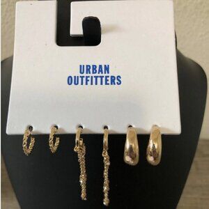 Urban Outfitters 3 Pack Gold Earrings